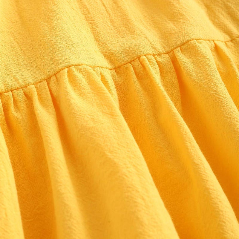 ZAFUL Women's Casual V Neck Summer Mini Dress Spaghetti Strap A-Line Short Dresses Backless Solid Color Sundress (A-f Yellow,M) - Image 4